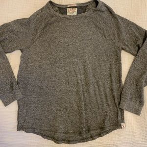 Lucky Brand grey waffle-knit long sleeved